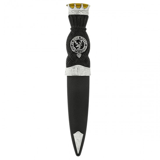 Thistle Pattern Stone Top Clan Crest Sgian Dubh