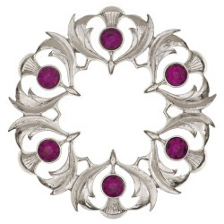 235 Scottish Thistle Plaid Brooch