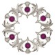 235 Scottish Thistle Plaid Brooch