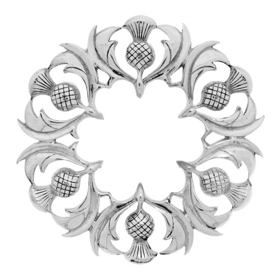 185 Scottish Thistle Plaid Brooch