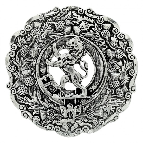 Clan Crest Plaid Brooch