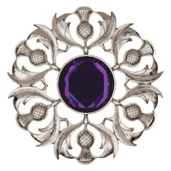 234 Scottish Thistle Plaid Brooch