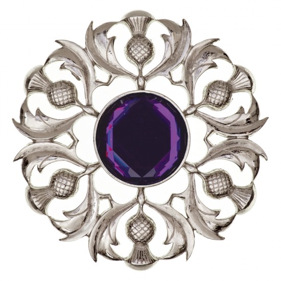 234 Scottish Thistle Plaid Brooch