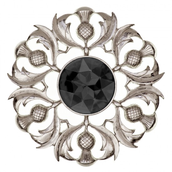 234 Scottish Thistle Plaid Brooch