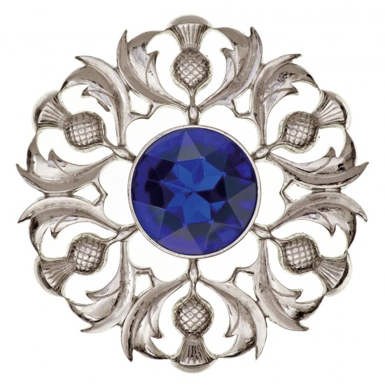 234 Scottish Thistle Plaid Brooch