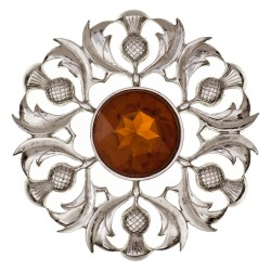 234 Scottish Thistle Plaid Brooch