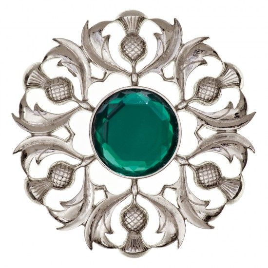 234 Scottish Thistle Plaid Brooch