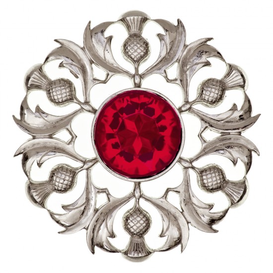 234 Scottish Thistle Plaid Brooch