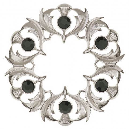 235 Scottish Thistle Plaid Brooch