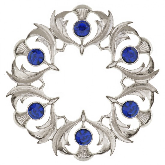 235 Scottish Thistle Plaid Brooch