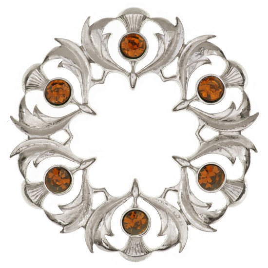 235 Scottish Thistle Plaid Brooch