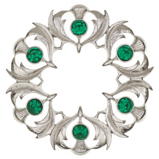 235 Scottish Thistle Plaid Brooch