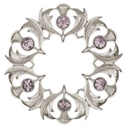 235 Scottish Thistle Plaid Brooch