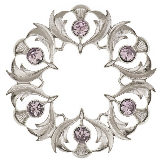 235 Scottish Thistle Plaid Brooch