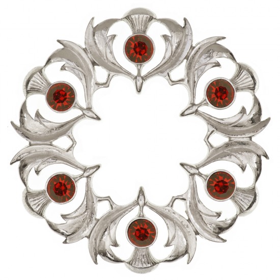 235 Scottish Thistle Plaid Brooch