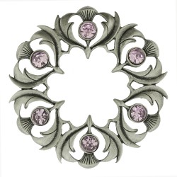 235 Antique Scottish Thistle Plaid Brooch