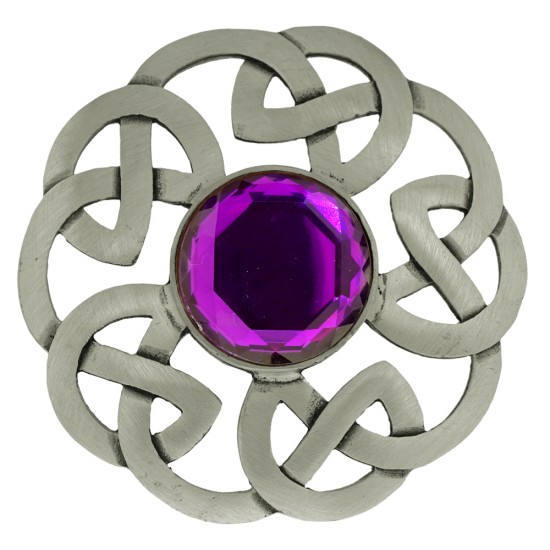 248 Antique Celtic Interlace Plaid Brooch