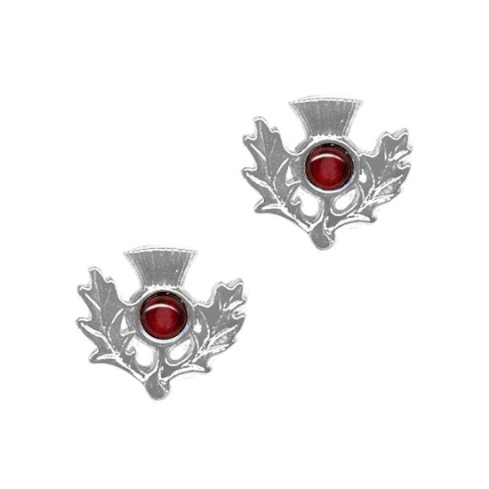 January (Garnet) Thistle Earrings