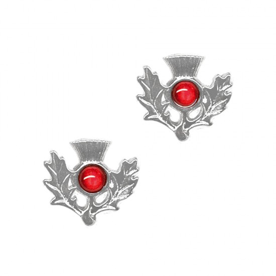 July (Ruby) Thistle Earrings