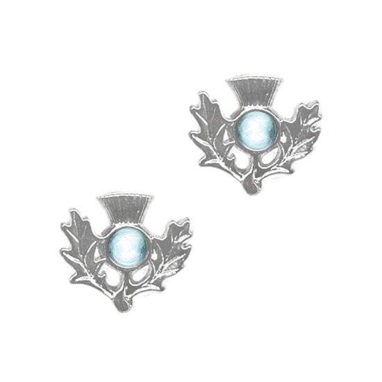 March (Aquamarine) Thistle Earrings