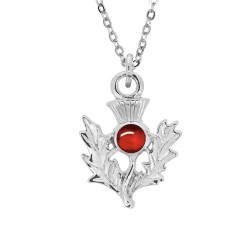July (Ruby) Thistle Pendant