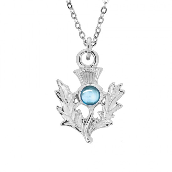 March (Aquamarine) Thistle Pendant