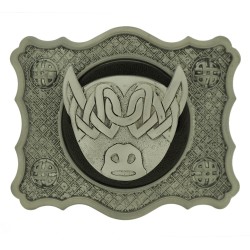BUCKLE175 ANT Highland Cow Buckle Antique Finish