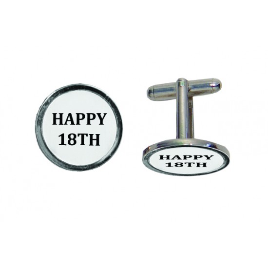 CL 18 - 'Happy 18th' Engraved Cufflinks CL 18 - 'Happy 18th' Engraved Cufflinks