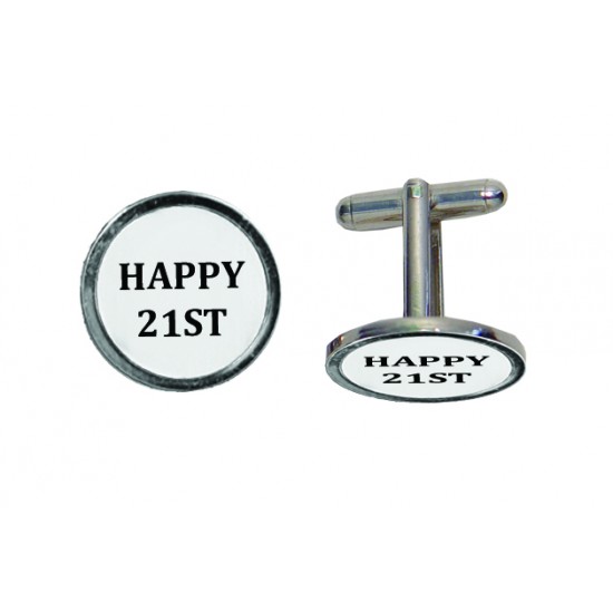 CL 21 - 'Happy 21st' Engraved Cufflinks CL 21 - 'Happy 21st' Engraved Cufflinks