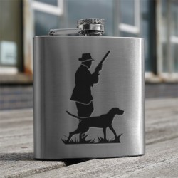 HF6 HU - 6oz Stainless Steel Hip Flask Hunter