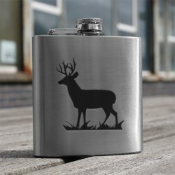 HF6 ST - 6oz Stainless Steel Hip Flask Stag