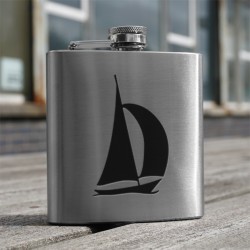 HF6 YA - 6oz Stainless Steel Hip Flask Yacht