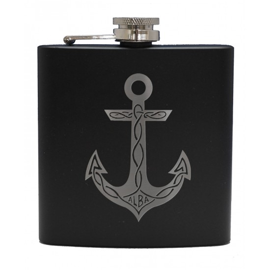 HF6 B AN - 6oz Matt Black Hip Flask Anchor HF6 B AN - 6oz Matt Black Hip Flask Anchor