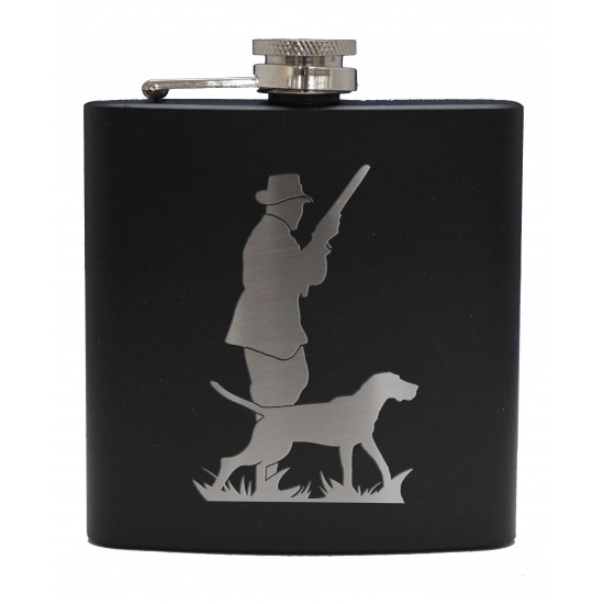HF6 B HU - 6oz Matt Black Hip Flask Hunter HF6 B HU - 6oz Matt Black Hip Flask Hunter