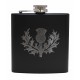 HF6 B TH - 6oz Matt Black Hip Flask Thistle HF6 B TH - 6oz Matt Black Hip Flask Thistle