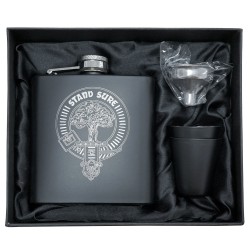 HF6 BS 6oz Hip Flask Matt Black Box Set