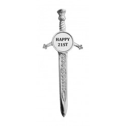 KP 21 - 'Happy 21st' Engraved Kilt Pin