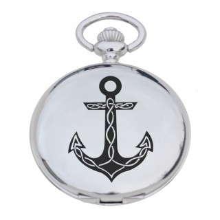 PW AN Anchor Engraved Pocket Watch