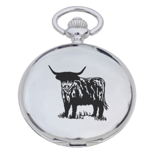 PW HC - Highland Cow Engraved Pocket Watch PW HC - Highland Cow Engraved Pocket Watch