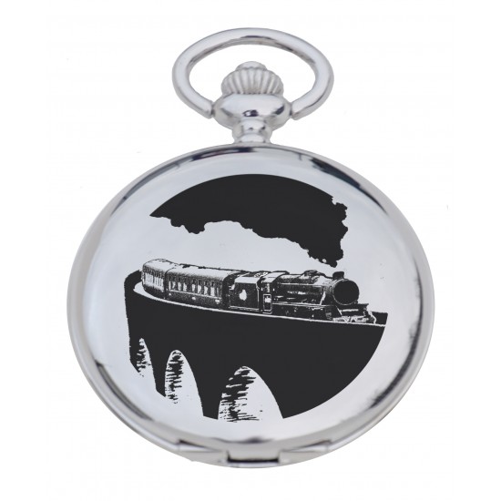 PW TR - Steam Train Engraved Pocket Watch PW TR - Steam Train Engraved Pocket Watch