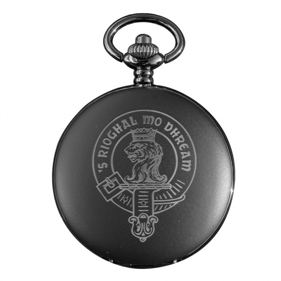 PW1B C - Clan Crest Matt Black Pocket Watch PW1B C - Clan Crest Matt Black Pocket Watch