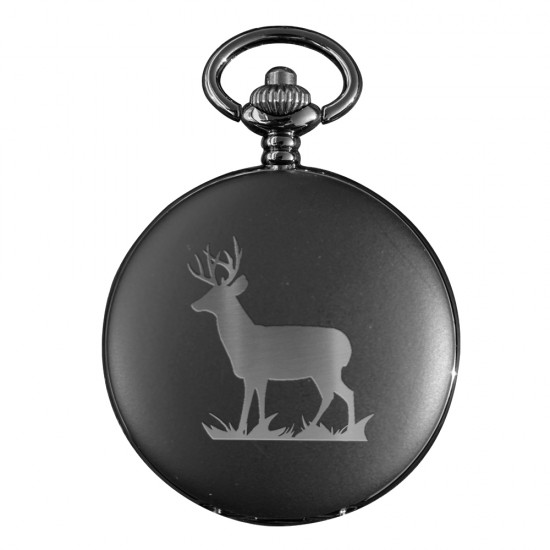 PW1B ST - Stag Matt Black Pocket Watch PW1B ST - Stag Matt Black Pocket Watch
